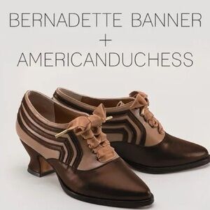 American Duchess Tan Brown Shoes Size 8 Bernadette Oxford
